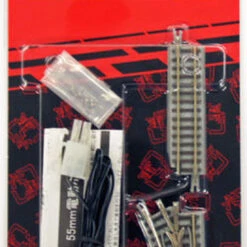 Rokuhan R022 55mm Remote Turnout (Left Hand) W/ 55mm Track (Z Scale)