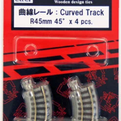Rokuhan R046 R45mm 45 Curved Track (4 Pcs.) (Z Scale)