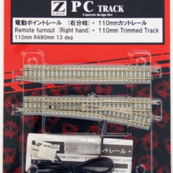 Rokuhan R056 R490mm 13 Remote Turnout Right Hand & 110mm Track (Z Scale)