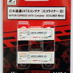 Rokuhan A102-1 U47A Container Nippon Express (Ecoliner White) (2 Pcs.) (Z Scale)