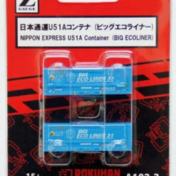 Rokuhan A102-3 U51A Container Nippon Express (Big Ecoliner Blue) (2 Pcs.) (Z Scale)