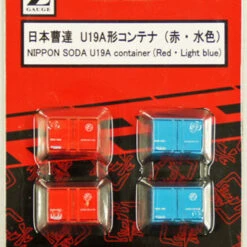 Rokuhan A104-5 U19A Container Nippon Soda (Red/ Light Blue) (4 Pcs.) (Z Scale)