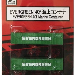 Rokuhan A101-11 40f Marine Container EVERGREEN (2 Pcs.) (Z Scale)