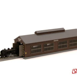 Rokuhan S070-2 Automatic Opening And Closing Door Engine House (Dark Brown) (Z Scale)
