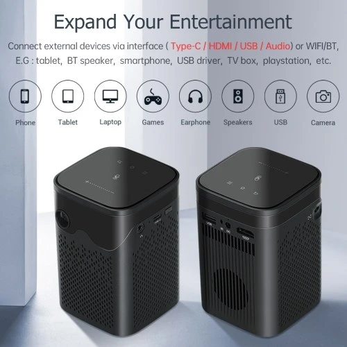 4K DLP D063 Wireless Portable Movie Projector 30000hrs Lamp Life With Tripod Rack - Image 2