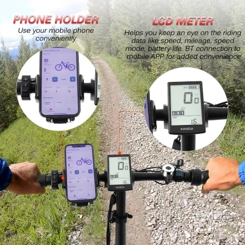 KAISDA K2 Pro Folding Electric Moped Bike Mountain Bicycle 20*4.0 Inch Fat Tire 350W Motor 48V 12.8AH Battery SHIMANO 21 Speed With Smart APP Control - Image 8