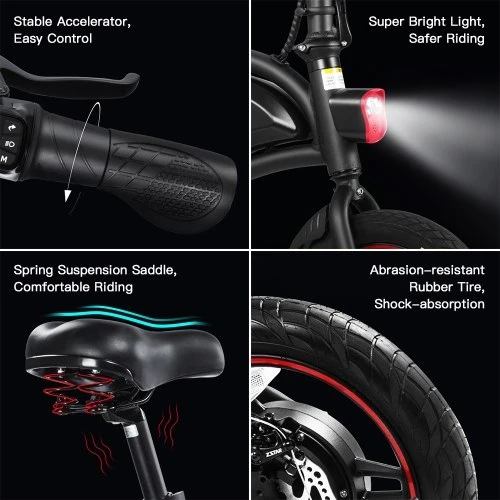 DYU D3+ Ebike 14 Inch 240W Brushless Motor Folding Power Assist Electric Bicycle With App Function - Image 5