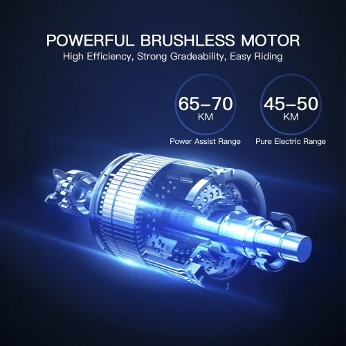 DYU D3+ Ebike 14 Inch 240W Brushless Motor Folding Power Assist Electric Bicycle With App Function - Image 10