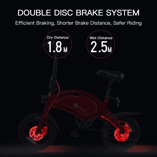 DYU D3+ Ebike 14 Inch 240W Brushless Motor Folding Power Assist Electric Bicycle With App Function - Image 11