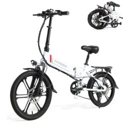 Samebike 20LVXD30-II 20 Inch Folding Electric Bike With Rechargeable Phone Holder Rear Rack