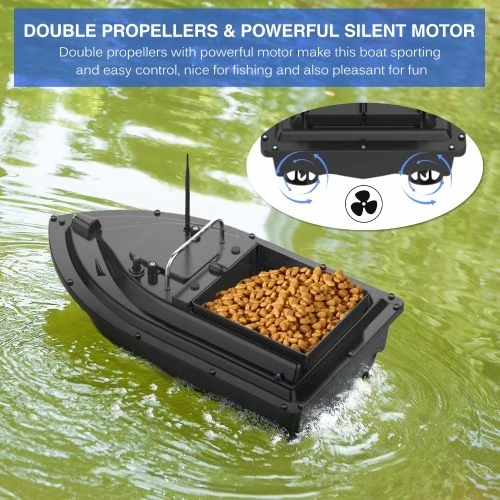 GPS Fishing Bait Boat Wireless Control Automatic Return Bait Boat 400-500M Remote Range 10000mAh Battery 4.4lb Large Bait Container 16 Arbitrary Positioning Points - Image 5