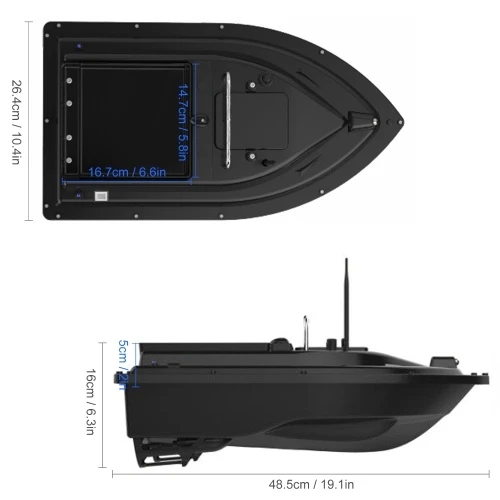 GPS Fishing Bait Boat Wireless Control Automatic Return Bait Boat 400-500M Remote Range 10000mAh Battery 4.4lb Large Bait Container 16 Arbitrary Positioning Points - Image 10