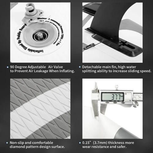 WKERSIY 10.5 Feet Inflatable Stand Up Paddle Board Non-Slip SUP Surf Board With Air Pump Carry Bag For All Skill Levels - Image 8