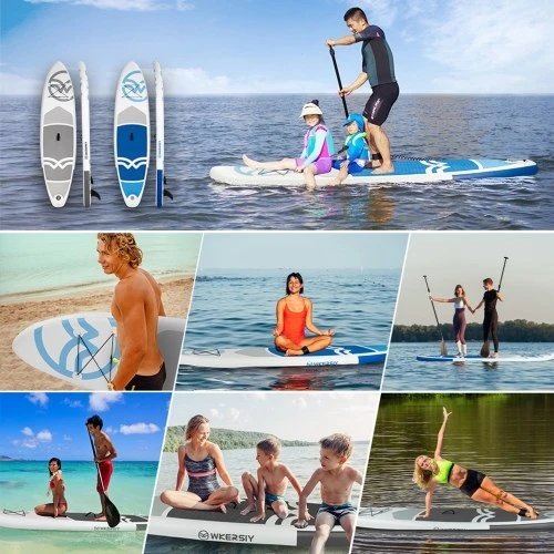 WKERSIY 10.5 Feet Inflatable Stand Up Paddle Board Non-Slip SUP Surf Board With Air Pump Carry Bag For All Skill Levels - Image 4