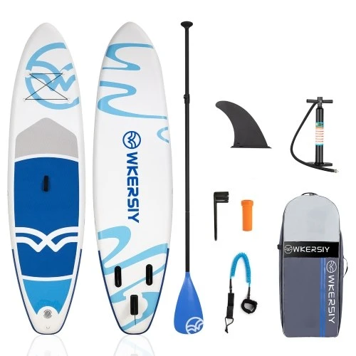 WKERSIY 10.5 Feet Inflatable Stand Up Paddle Board Non-Slip SUP Surf Board With Air Pump Carry Bag For All Skill Levels