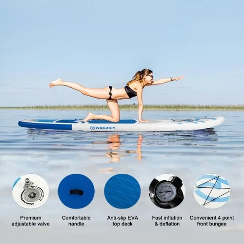 WKERSIY 10.5 Feet Inflatable Stand Up Paddle Board Non-Slip SUP Surf Board With Air Pump Carry Bag For All Skill Levels - Image 12