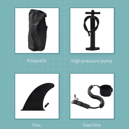 3.2*0.82*0.15M PVC Inflatable Stand-Up Surfboard Seaside Beach Water-skiing Paddle Board Surfing Board - Image 8