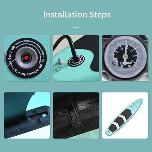 3.2*0.82*0.15M PVC Inflatable Stand-Up Surfboard Seaside Beach Water-skiing Paddle Board Surfing Board - Image 6